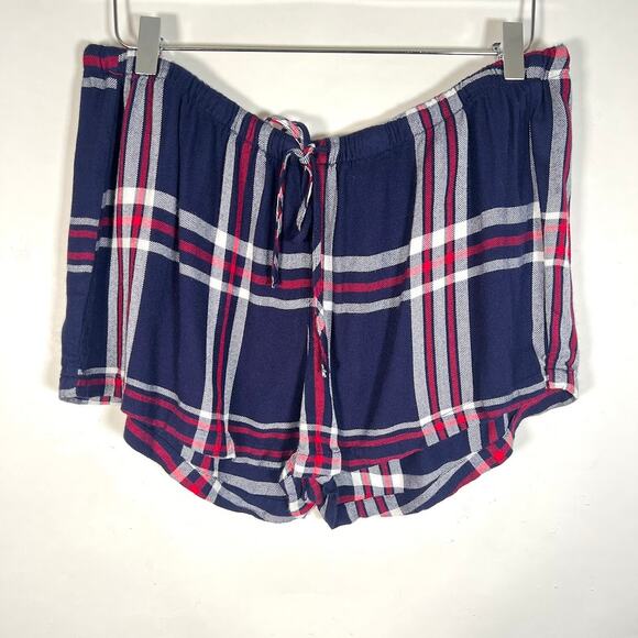 Rails Plaid Midnight White Cherry PJ Pajama Set Short M/L Soft Loungewear - Picture 9 of 12